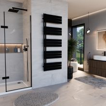 HD Astoria Black 1600x600 mm design törölközőszárító radiátor, matt fekete