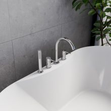 HD Astro Chrome íves perembe építhető négylyukú kádtöltő csaptelep