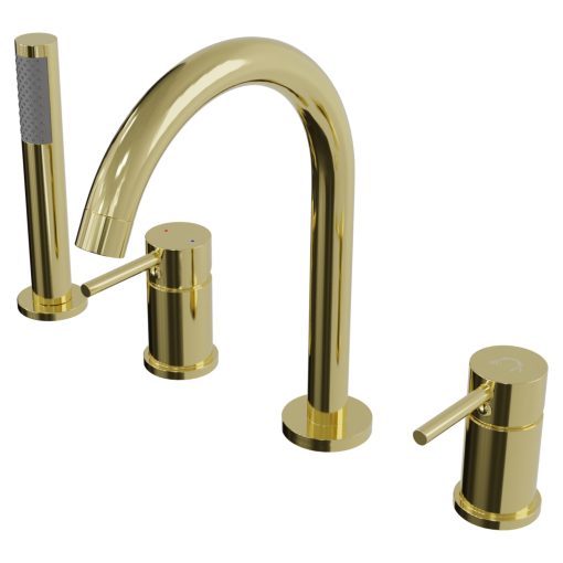 HD Astro Glossy Gold perembe építhető négylyukú kádtöltő csaptelep