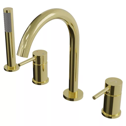 HD Astro Glossy Gold perembe építhető négylyukú kádtöltő csaptelep