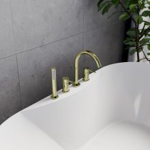 HD Astro Glossy Gold perembe építhető négylyukú kádtöltő csaptelep