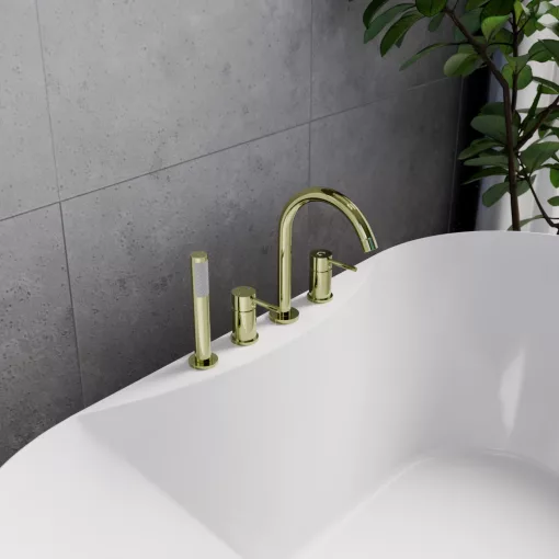 HD Astro Glossy Gold perembe építhető négylyukú kádtöltő csaptelep