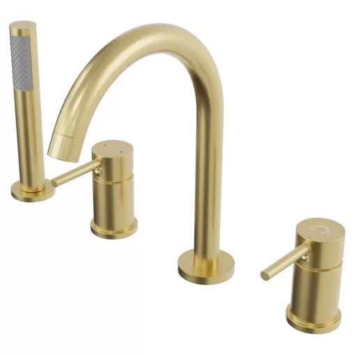 HD Astro Brushed Gold perembe építhető négylyukú kádtöltő csaptelep
