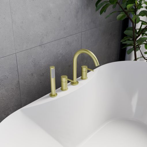 HD Astro Brushed Gold perembe építhető négylyukú kádtöltő csaptelep