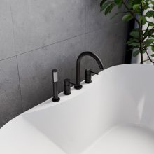 HD Astro Black perembe építhető négylyukú kádtöltő csaptelep