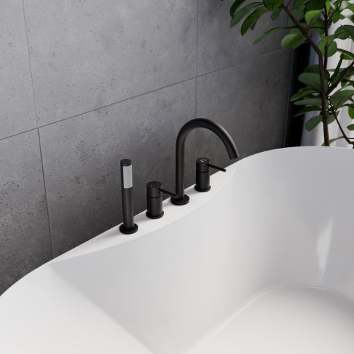 HD Astro Black perembe építhető négylyukú kádtöltő csaptelep