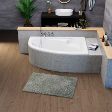 HD Wave 150x100 cm széles aszimmetrikus íves jobbos akril sarokkád