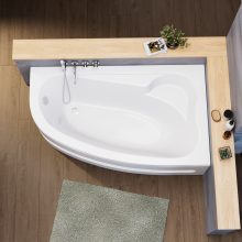 HD Wave 170x100 cm széles aszimmetrikus íves jobbos akril sarokkád lábbal és előlappal