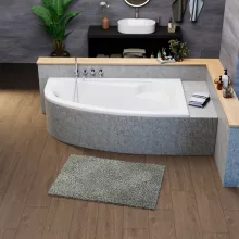 HD Wave 170x100 cm széles aszimmetrikus íves jobbos akril sarokkád lábbal