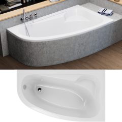   HD Wave 150/160/170 cm széles aszimmetrikus íves akril sarokkád