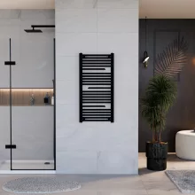 HD Atlas Black 1000x500 mm design törölközőszárító radiátor, matt fekete