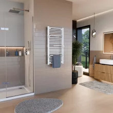 HD Atlas White 1000x500 mm design törölközőszárító radiátor, fényes fehér