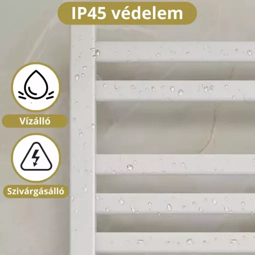 HD Atlas Black 1200x500 mm design törölközőszárító radiátor, matt fekete