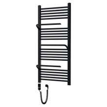 HD Atlas Black 1200x600 mm elektromos design törölközőszárító radiátor 400W-os fűtőpatronnal, matt fekete