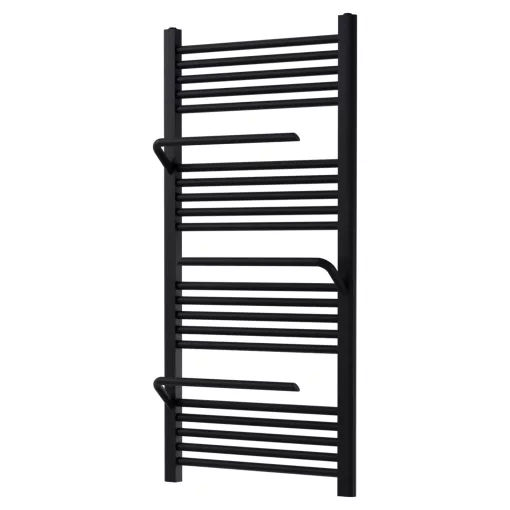 HD Atlas Black 1200x600 mm design törölközőszárító radiátor, matt fekete