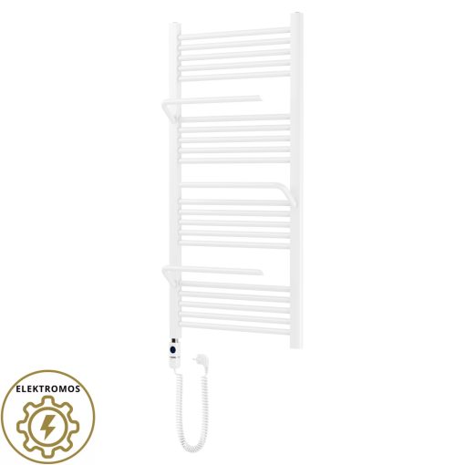 HD Atlas White 1200x600 mm elektromos design törölközőszárító radiátor 400W-os fűtőpatronnal, fényes fehér