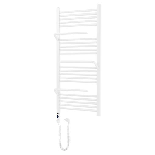 HD Atlas White 1200x600 mm elektromos design törölközőszárító radiátor 400W-os fűtőpatronnal, fényes fehér