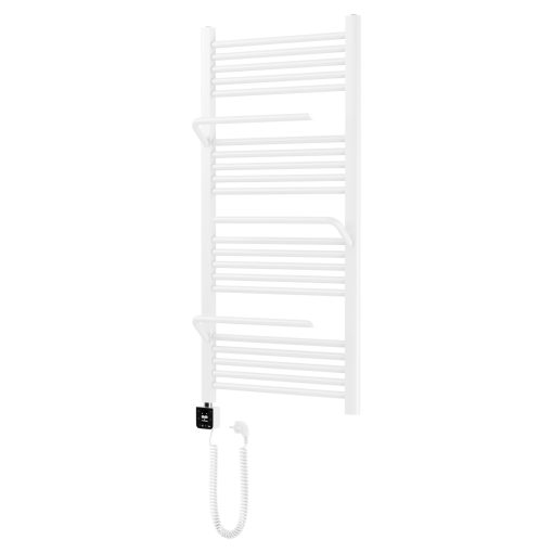 HD Atlas White 1200x600 mm smart elektromos design törölközőszárító radiátor 400W-os wifi-s fűtőpatronnal, fényes fehér