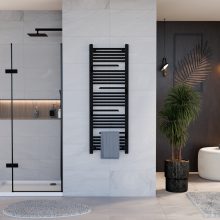 HD Atlas Black 1400x500 mm design törölközőszárító radiátor, matt fekete