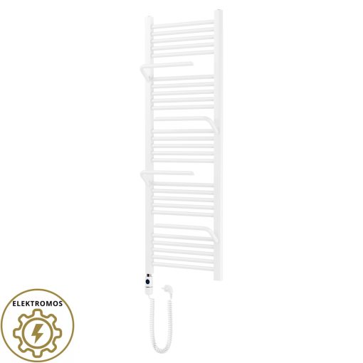 HD Atlas White 1400x500 mm elektromos design törölközőszárító radiátor 400W-os fűtőpatronnal, fényes fehér