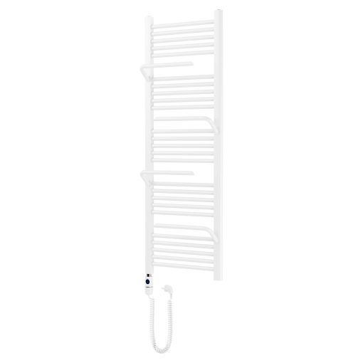 HD Atlas White 1400x500 mm elektromos design törölközőszárító radiátor 400W-os fűtőpatronnal, fényes fehér