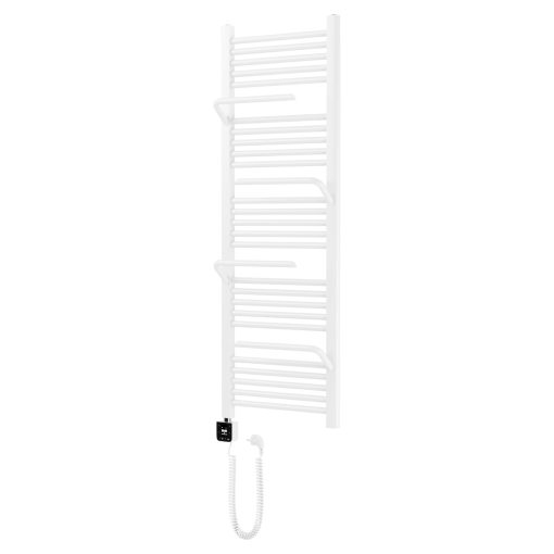 HD Atlas White 1400x500 mm smart elektromos design törölközőszárító radiátor 400W-os wifi-s fűtőpatronnal, fényes fehér