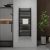 HD Atlas Black 1400x600 mm design törölközőszárító radiátor, matt fekete