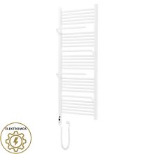 HD Atlas White 1400x600 mm elektromos design törölközőszárító radiátor 400W-os fűtőpatronnal, fényes fehér