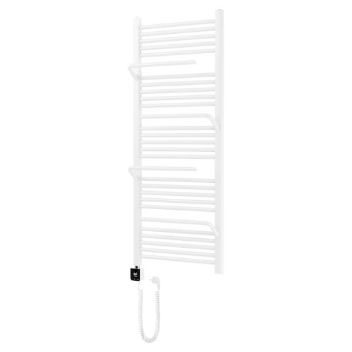 HD Atlas White 1400x600 mm smart elektromos design törölközőszárító radiátor 400W-os wifi-s fűtőpatronnal, fényes fehér