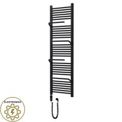   HD Atlas Black 1600x500 mm elektromos design törölközőszárító radiátor 400W-os fűtőpatronnal, matt fekete