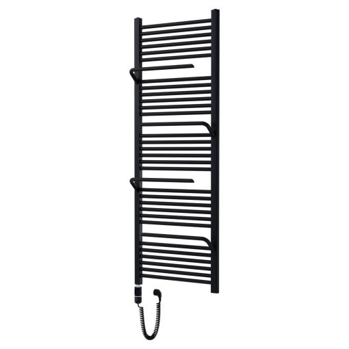 HD Atlas Black 1600x600 mm elektromos design törölközőszárító radiátor 400W-os fűtőpatronnal, matt fekete