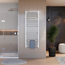 HD Atlas White 1600x600 mm design törölközőszárító radiátor, fényes fehér