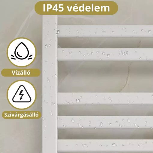 HD Atlas Black 1800x600 mm elektromos design törölközőszárító radiátor 600W-os fűtőpatronnal, matt fekete