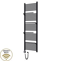   HD Atlas Black 1800x600 mm smart elektromos design törölközőszárító radiátor 600W-os wifi-s fűtőpatronnal, matt fekete