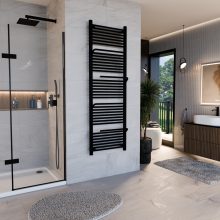 HD Atlas Black 1800x600 mm design törölközőszárító radiátor, matt fekete