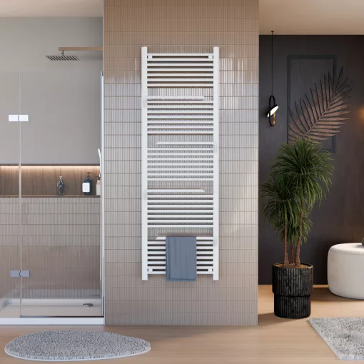 HD Atlas White 1800x600 mm design törölközőszárító radiátor, fényes fehér
