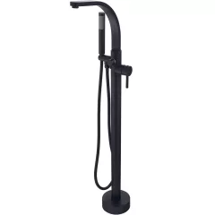   HD Onyx Black fekete szabadonálló kádtöltő csaptelep elforgatható kifolyócsővel és kézi zuhanyszettel