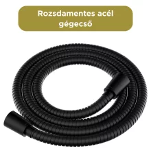 HD Onyx Black fekete szabadonálló kádtöltő csaptelep elforgatható kifolyócsővel és kézi zuhanyszettel