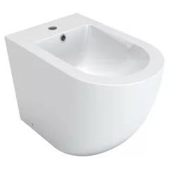   HD Lea Glossy White íves álló bidé, cserélhető színű túlfolyóval