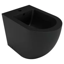 HD Lea Matt Black íves álló bidé, matt fekete túlfolyóval