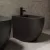   HD Lea Matt Black íves álló bidé, matt fekete túlfolyóval