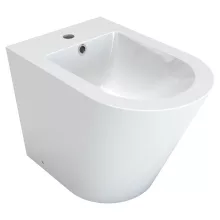 HD Madrid Glossy White íves álló bidé, cserélhető színű túlfolyóval