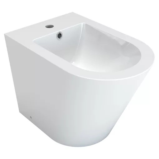 HD Madrid Glossy White íves álló bidé, cserélhető színű túlfolyóval