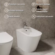 HD Madrid Glossy White íves álló bidé, cserélhető színű túlfolyóval