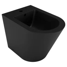 HD Madrid Matt Black íves álló bidé, matt fekete túlfolyóval