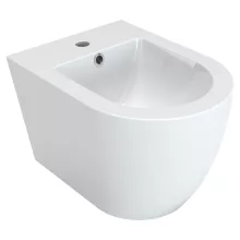 HD Lea Glossy White íves falra szerelhető bidé, cserélhető színű túlfolyóval