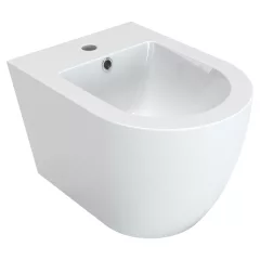   HD Lea Glossy White íves falra szerelhető bidé, cserélhető színű túlfolyóval