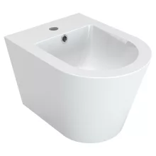 HD Madrid Glossy White íves falra szerelhető bidé, cserélhető színű túlfolyóval