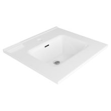 HD D07 White 50 cm fényes fehér slim kerámia mosdó fényes króm túlfolyóval