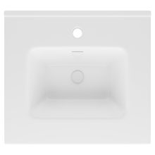 HD D07 White 50 cm fényes fehér slim kerámia mosdó fényes fehér túlfolyóval